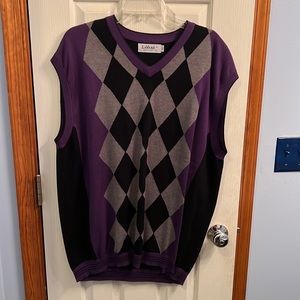 Lavane men’s purple/blk sweater vest xxl